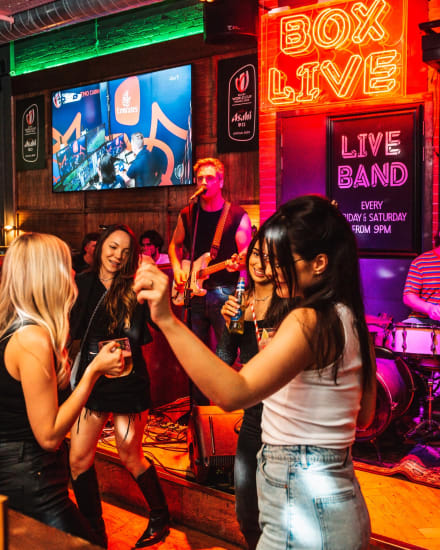 Live Bands & Bevs at Box Deansgate Manchester — Hen Do nightlife in Manchester