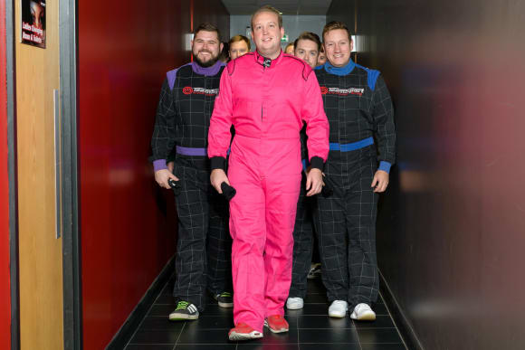 Manchester Pink Race Suit For Stag Stag Do Ideas