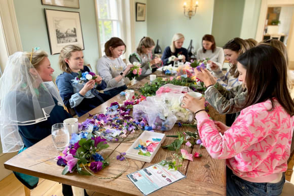 Cardiff Flower Crown Making at a City Centre Venue Hen Do Ideas