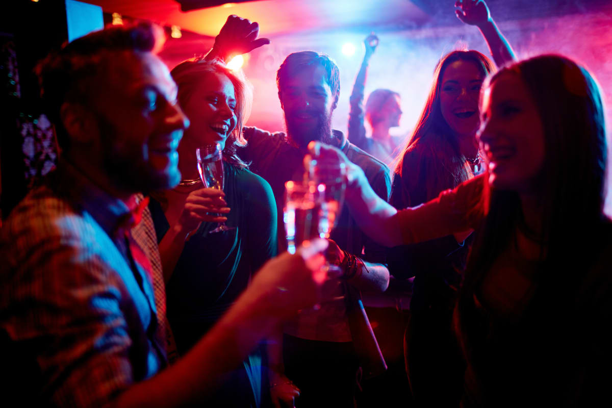 A group enjoying a night out