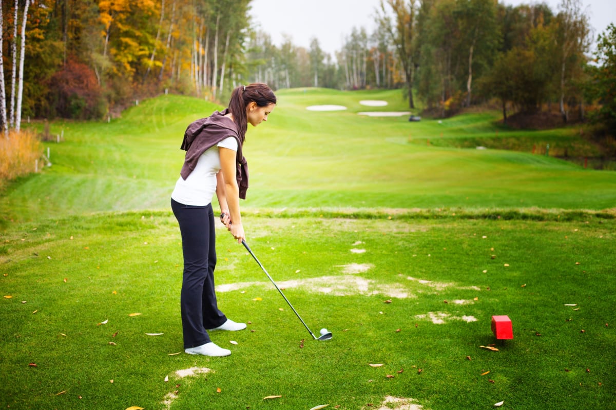 Hen Party playing golf on golf course