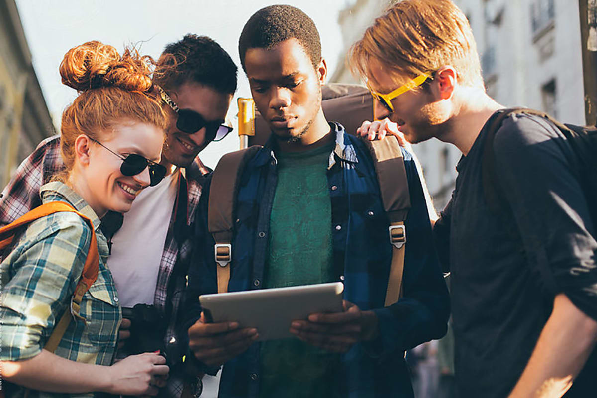 A group of people on a treasure hunt