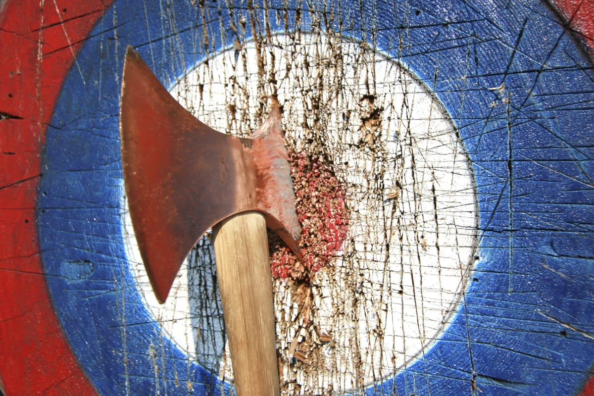 Axe throwing activity