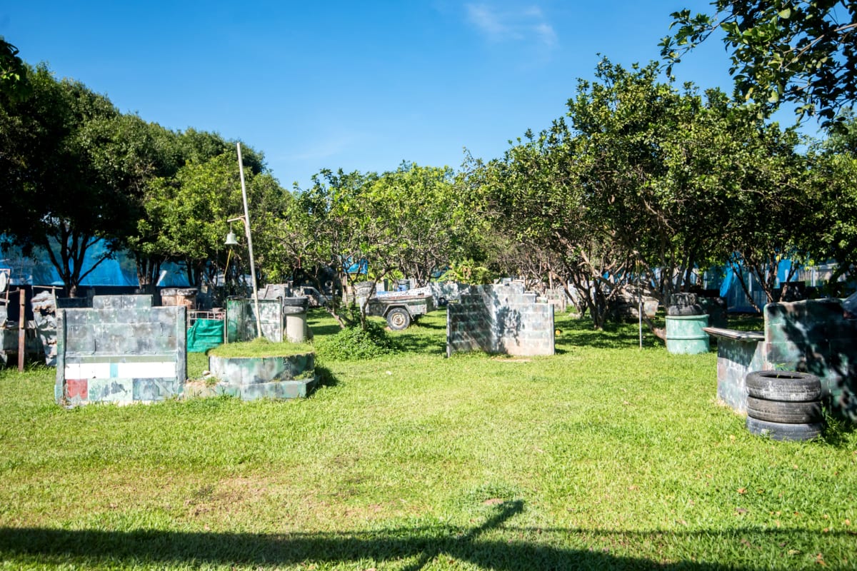 Paintball outdoor fenced off area