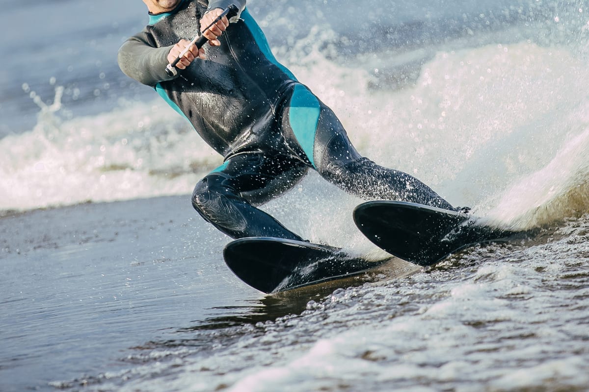 A man on waterskis