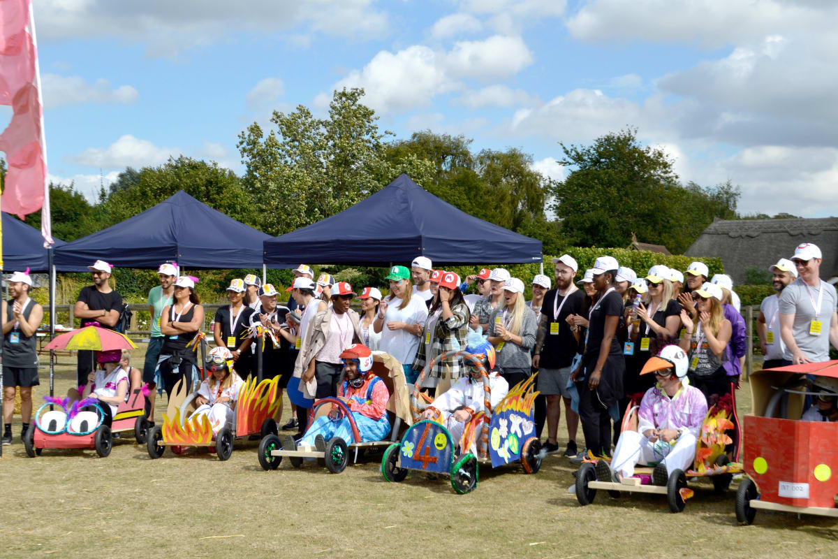 A team at a soapbox derby