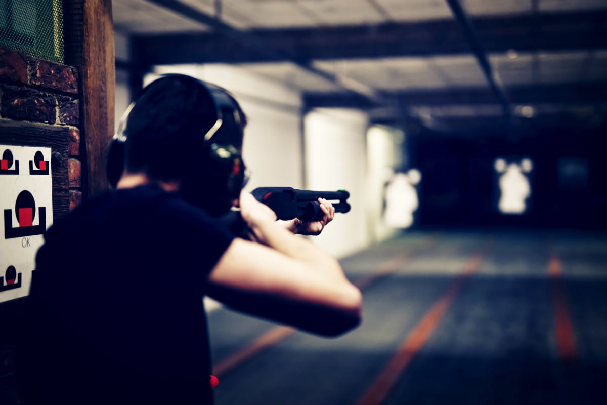 A stag party on a shooting range