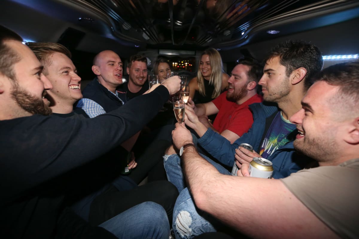 budapest limousines Group cheering beers