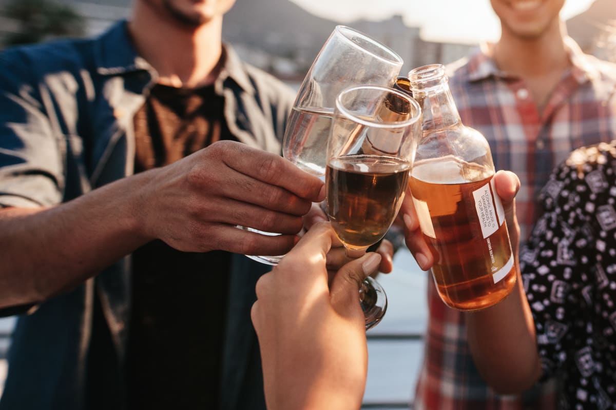 A group champagne tasting