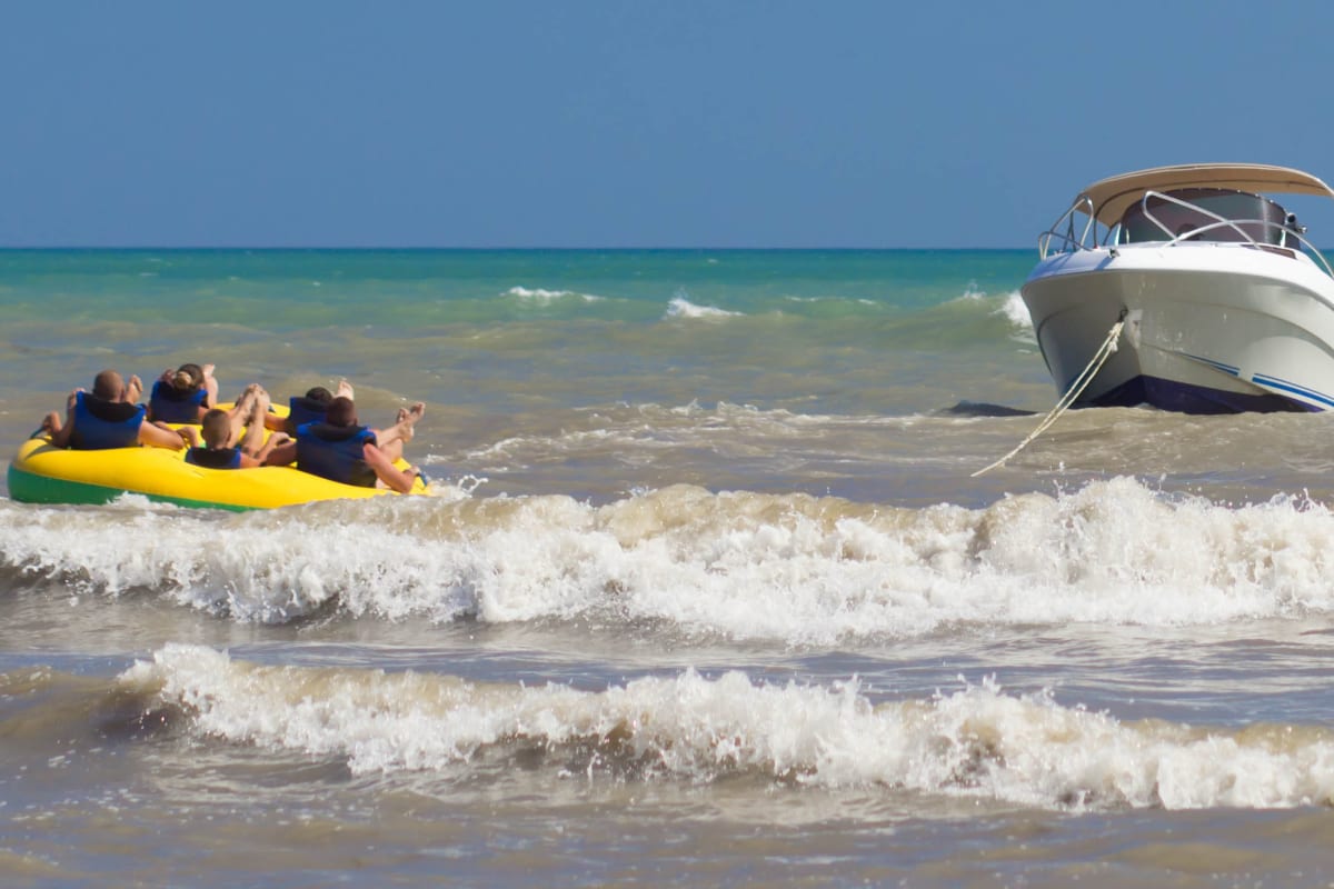 Tornado inflatable boat ride ibiza flip image