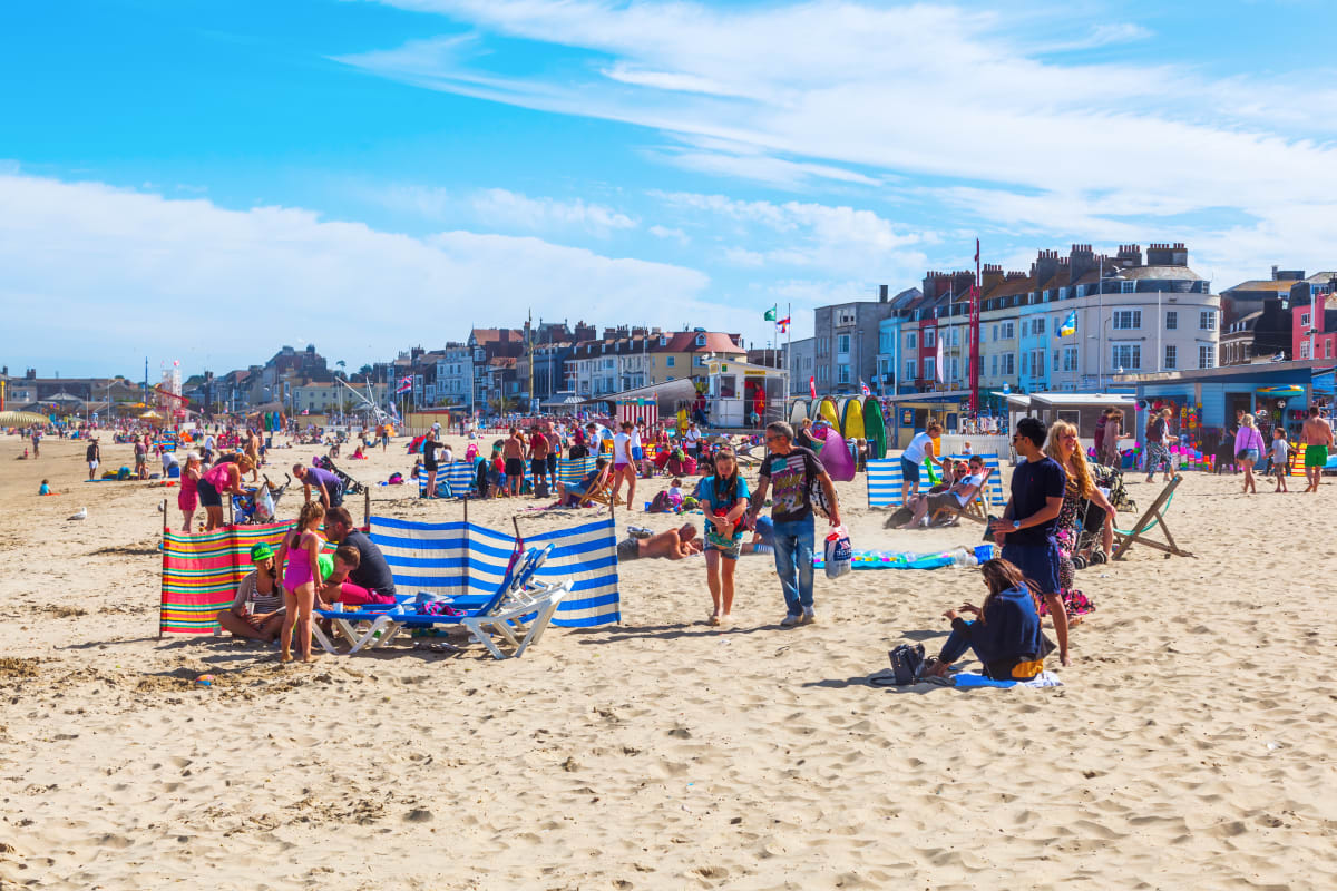 Weymouth beach on a sunny day