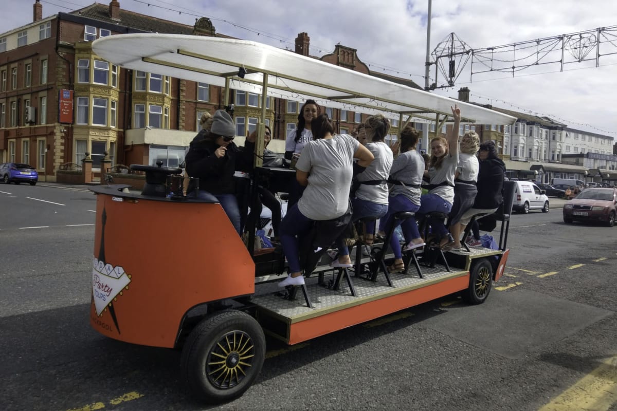 Pedal The Prom hen party logo removed