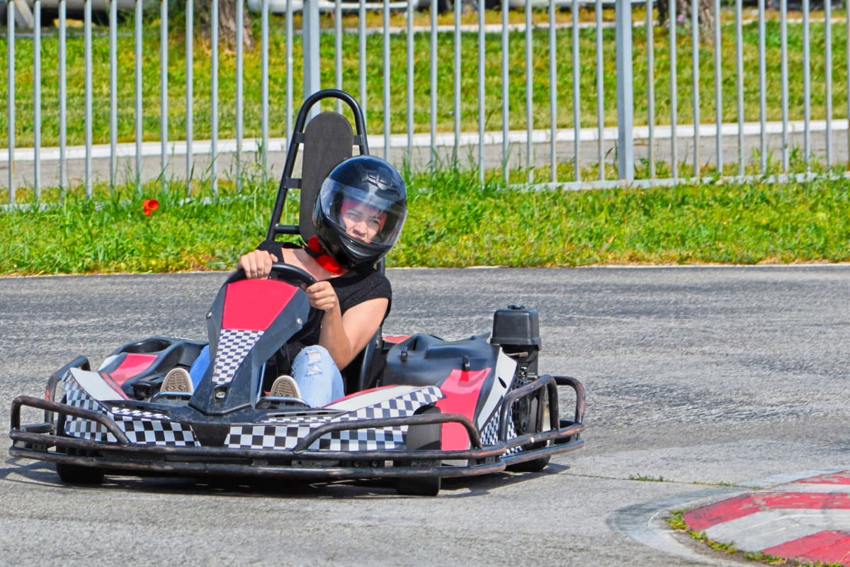 female outdoor go karting