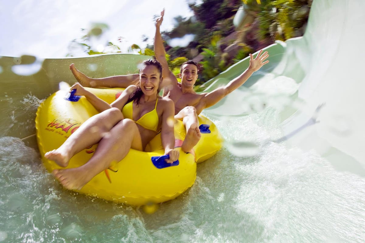 Siam Water Park man and woman on water park