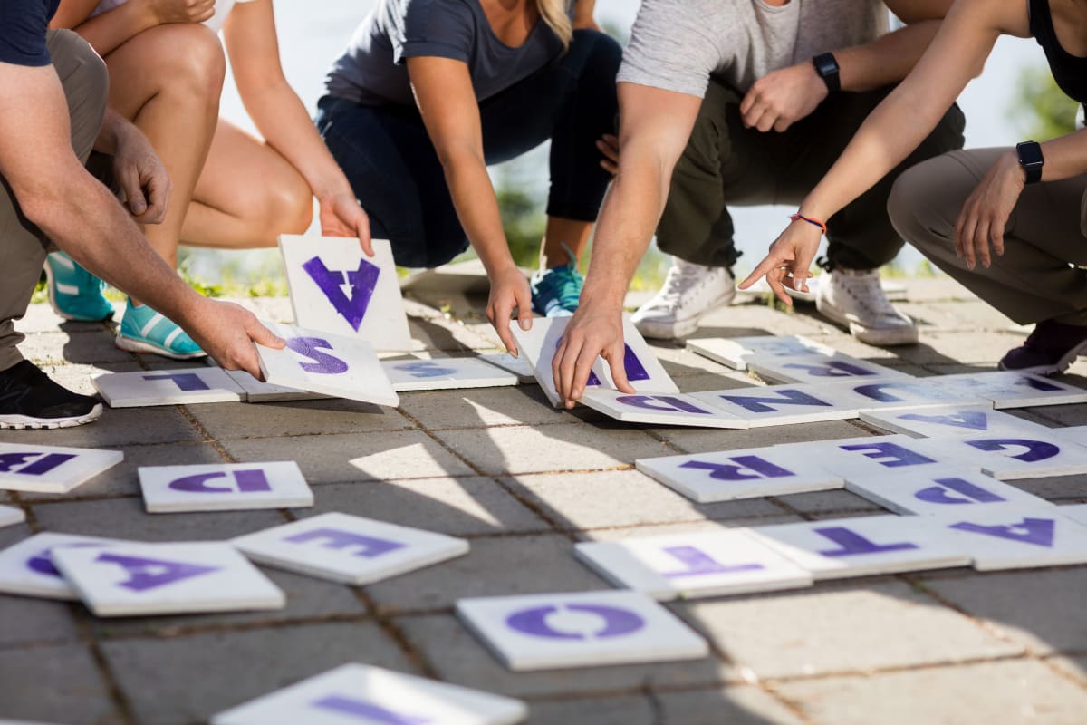 Group team building puzzle solving