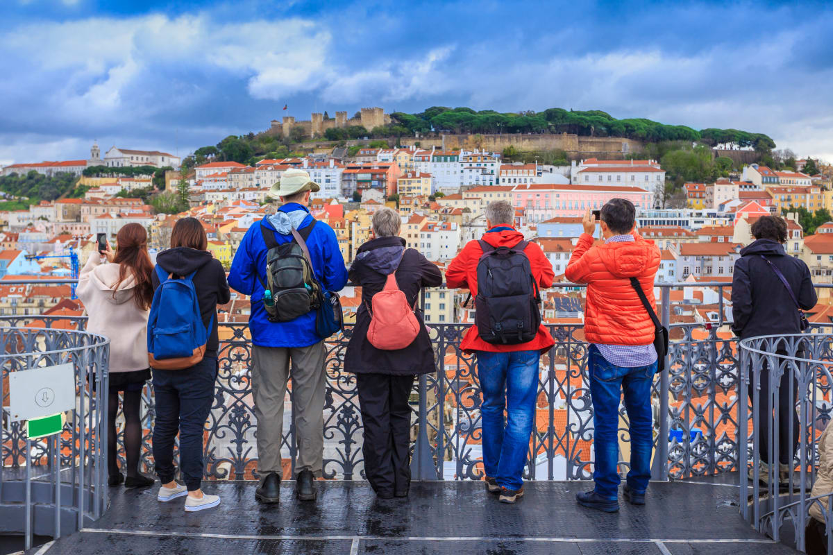 group exploring lisbon
