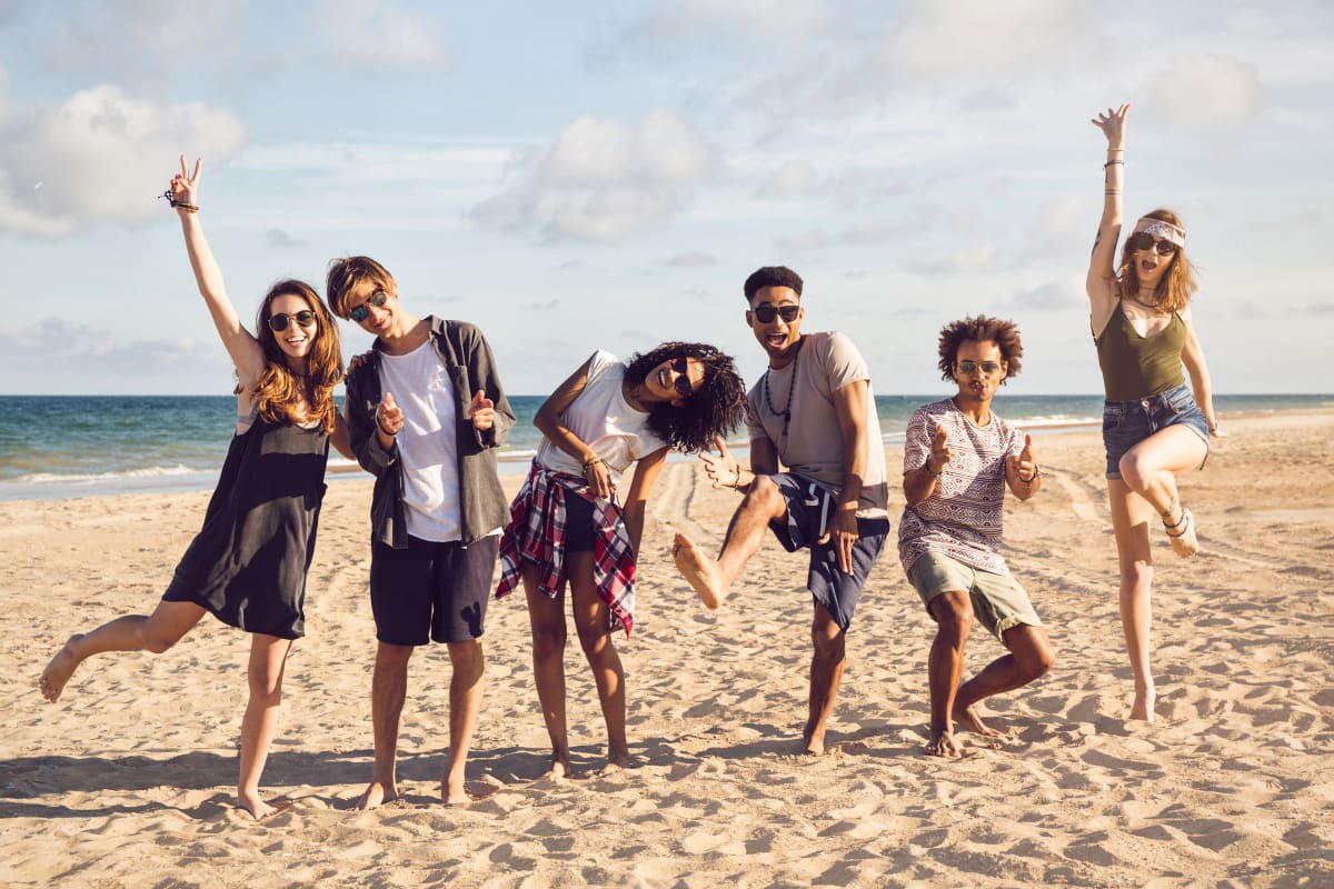 friends at the beach