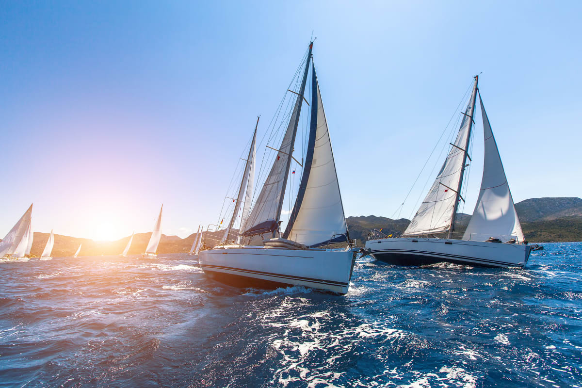 boats sailing