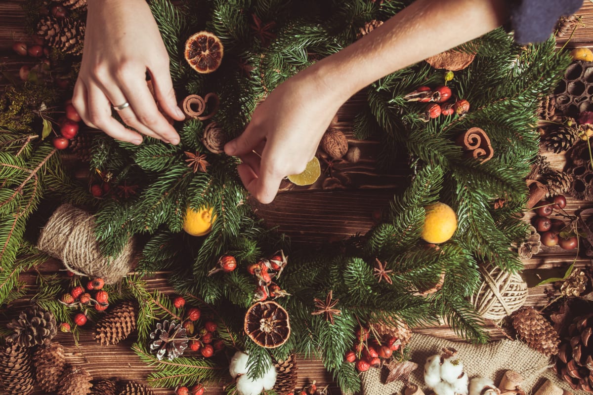 wreath making