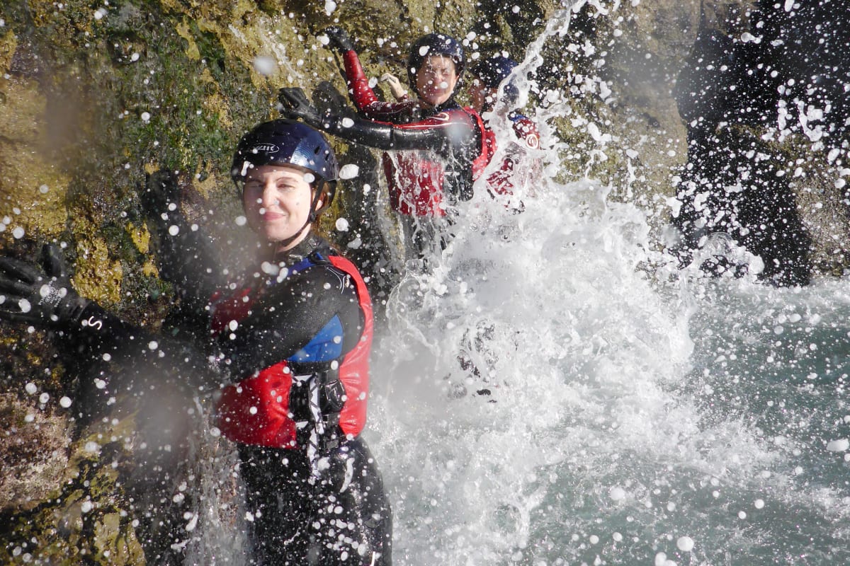 A group coasteering