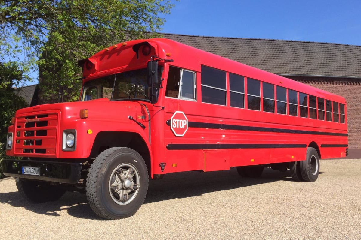 Red Party Bus - Outside