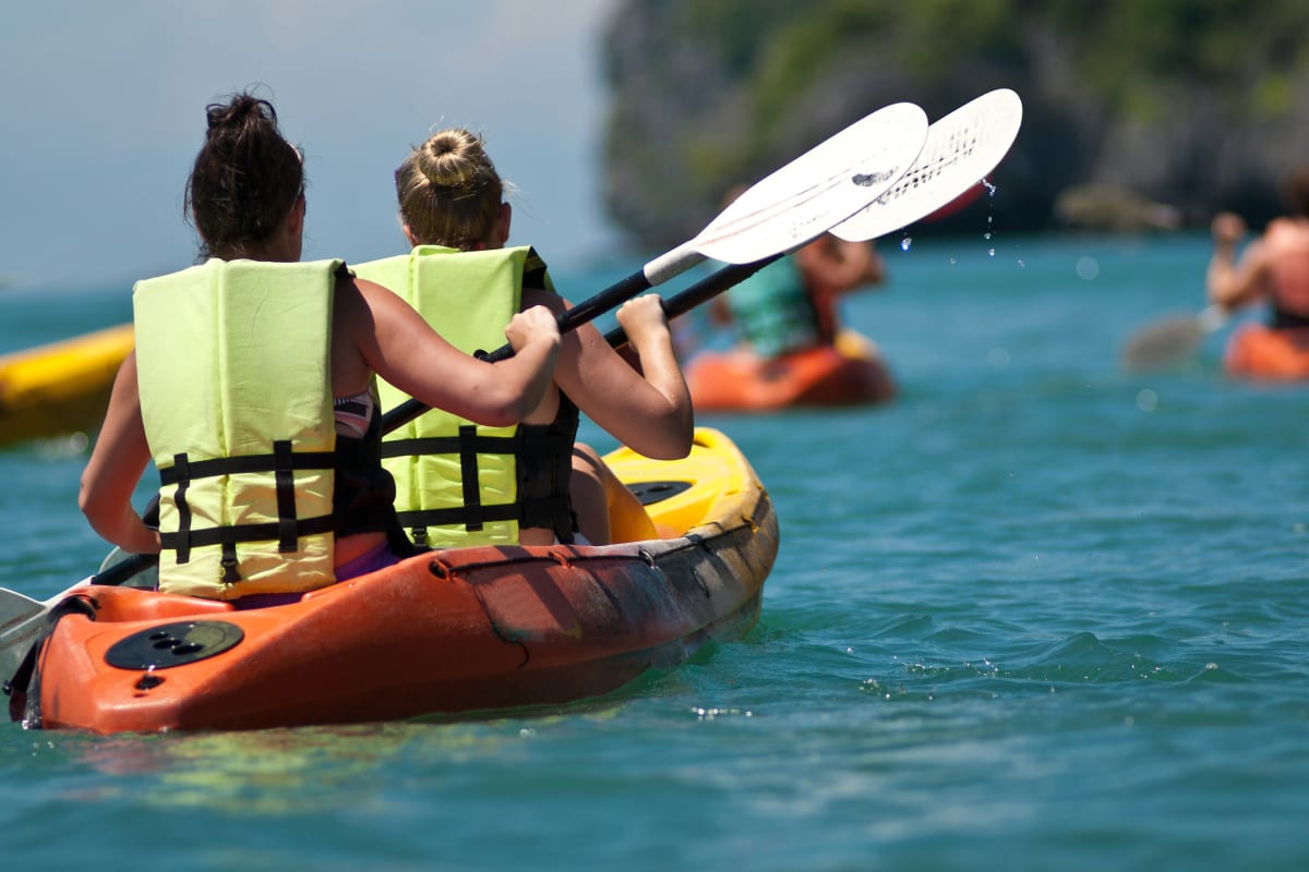 A hen party sea kayaking