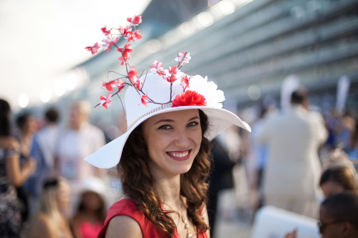 Woman smiling at Bath racecourse