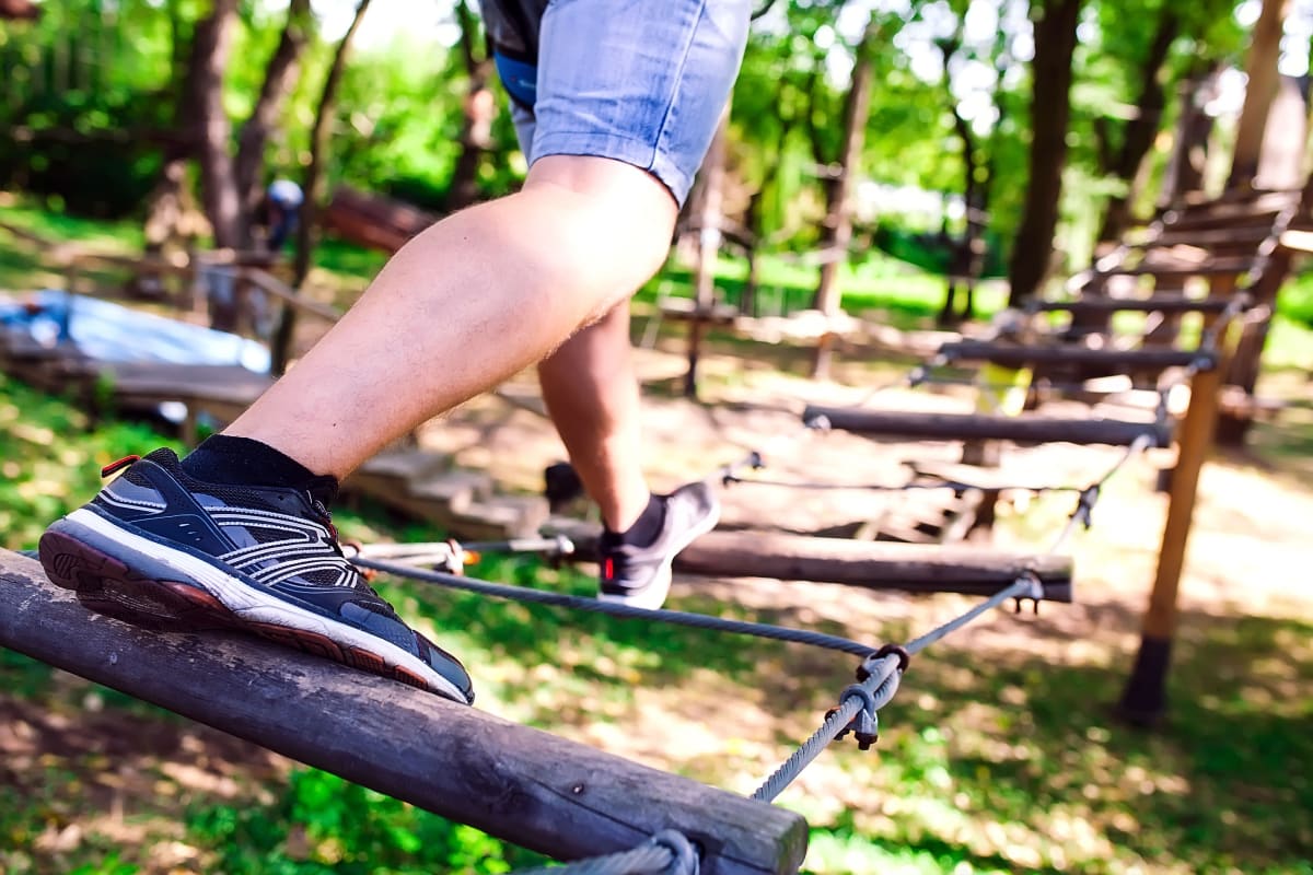 A man on an assault course