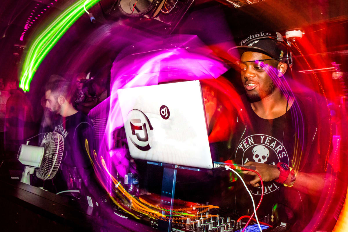 A dj in a nightclub