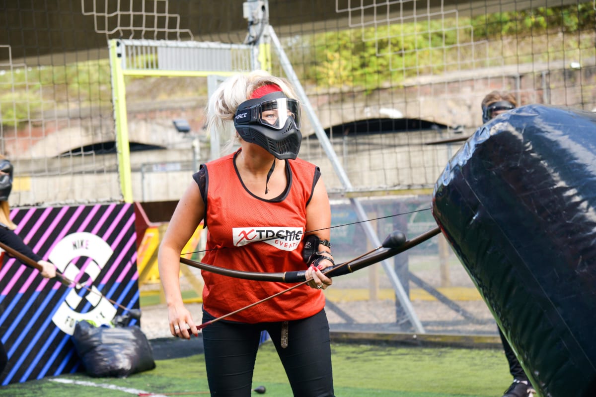 A hen party playing combat archery