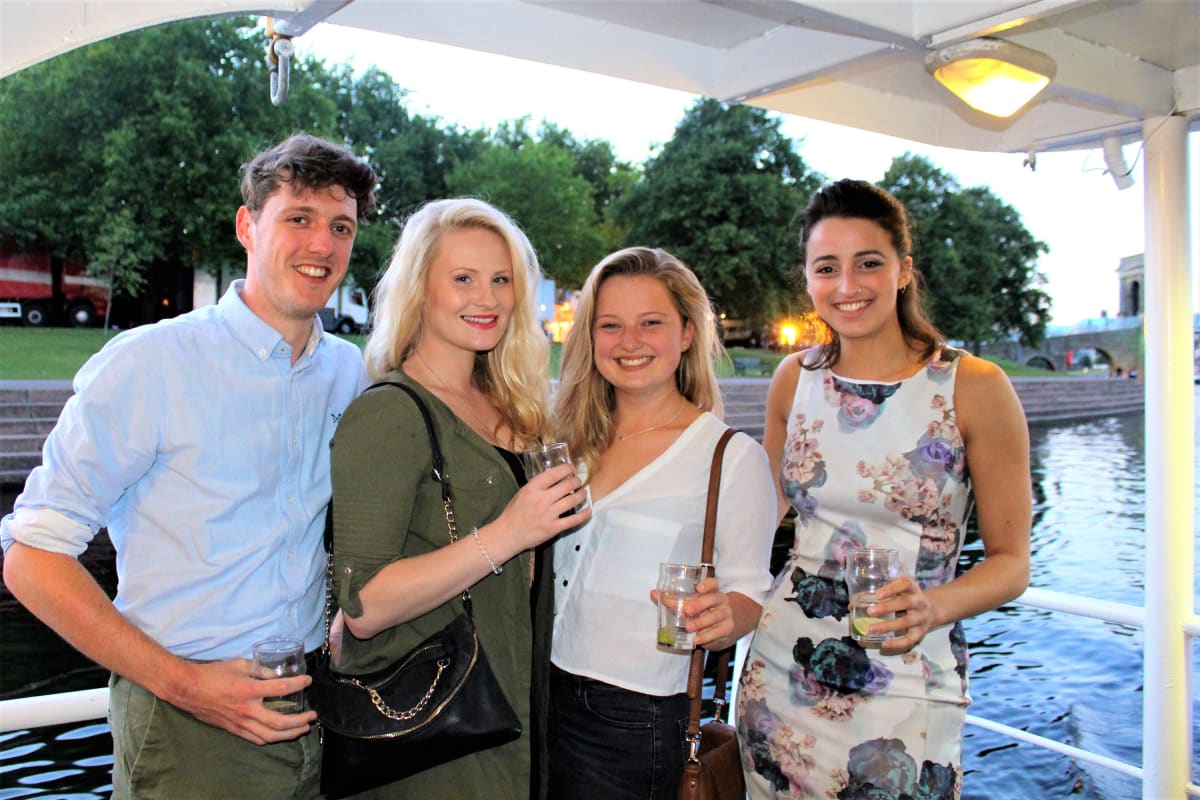 Boat Party, Dinner & Nightclub Saturday The Original Boat Party  group on front of boat