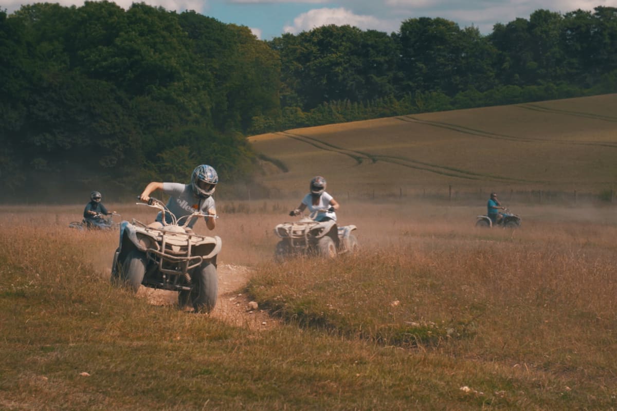 quad biking Gorcombe Farm stag