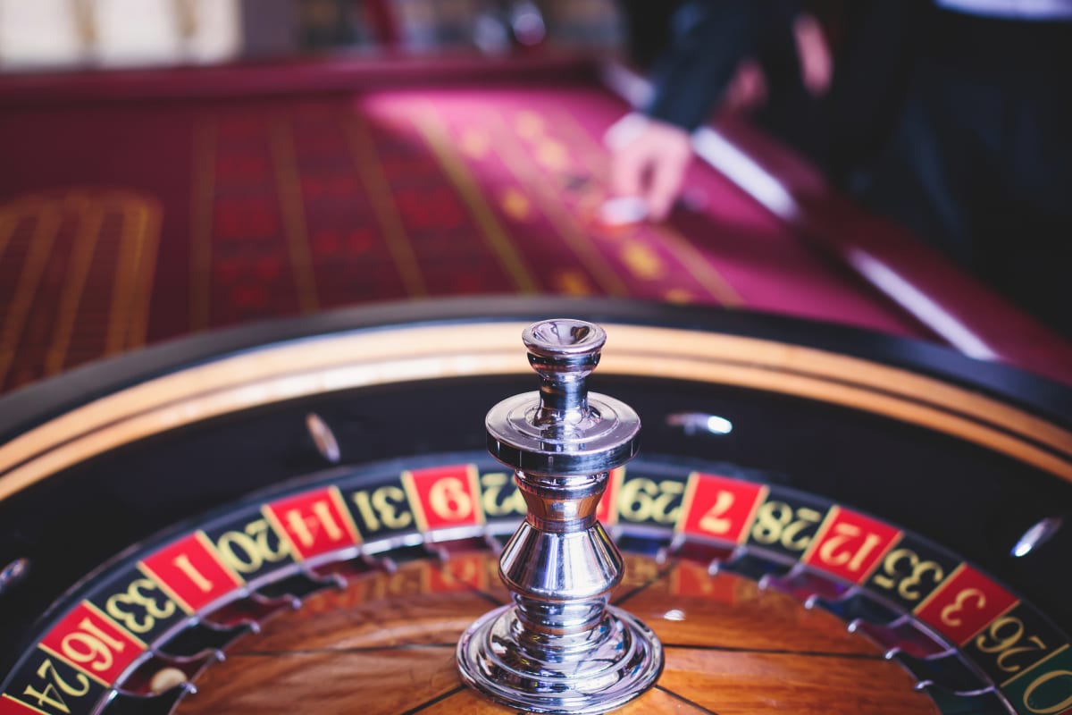 A roulette wheel in a casino