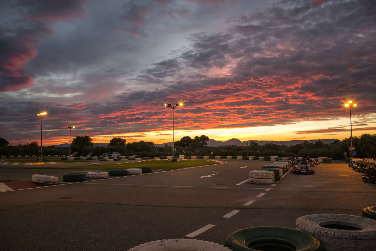 Outdoor go kart track