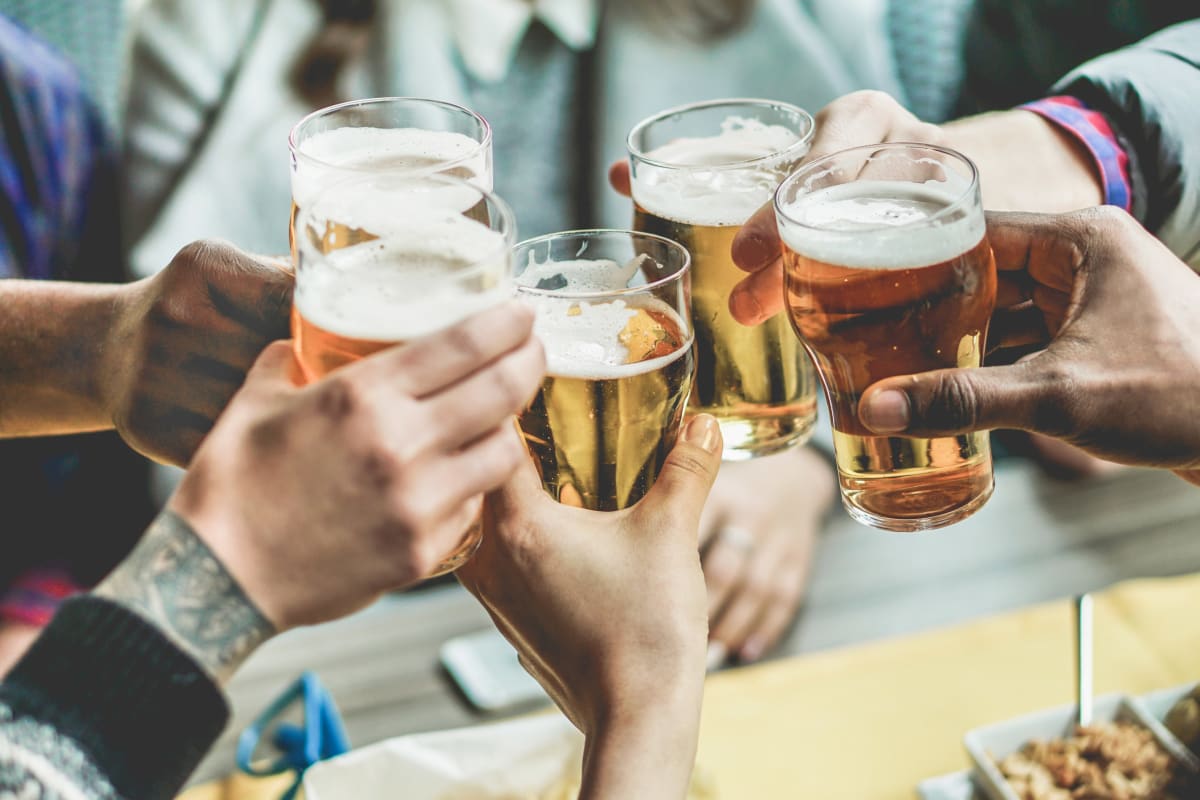 People enjoying beers