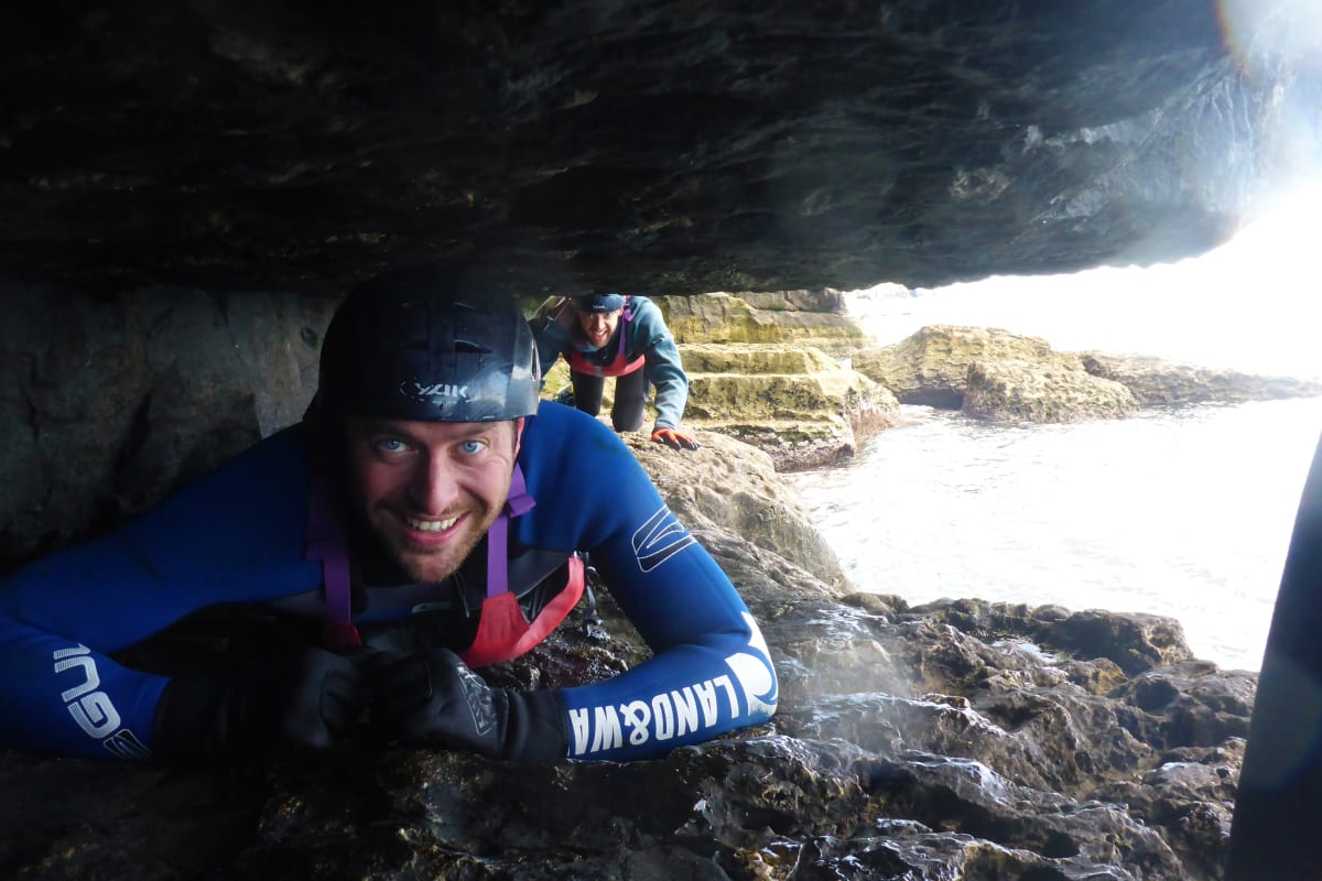 A group coasteering