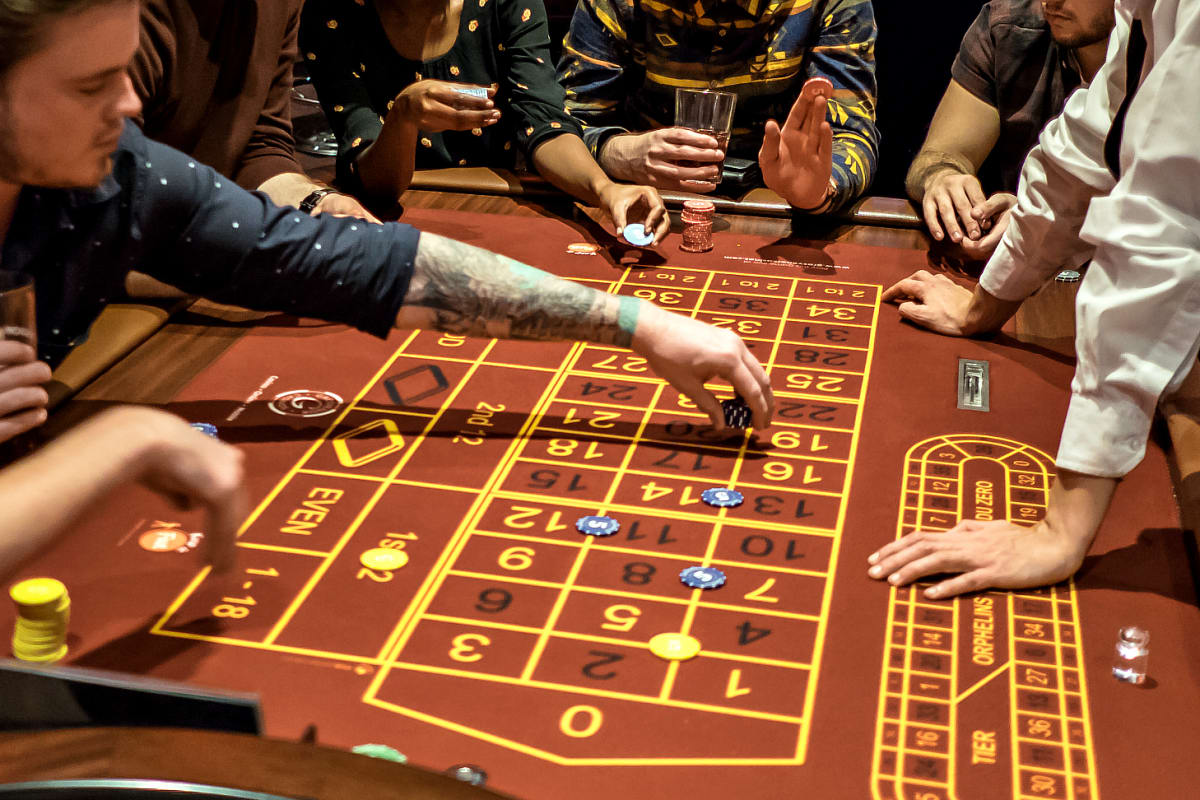 Stag group playing at the casino tables