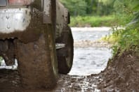 4x4 driving through mud