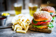 Burger meals with beer