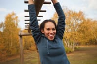 a woman on an assault course