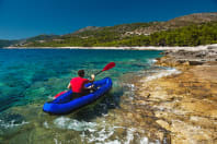 A man kayaking