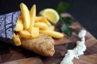 a meal of fish and chips