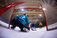 A stag party play ice Hockey