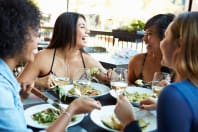 Group eating meal together