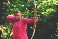 Hens in the woods Land and Wave archery woman
