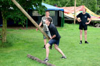 Highland Games stag group log throwing