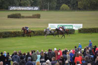 Hoppegarten Racecourse course view and horse race