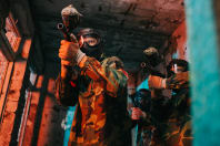 indoor paint ball group shot