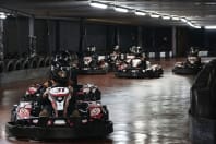 hen doing indoor go karting