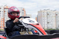 woman doing outdoor go karting